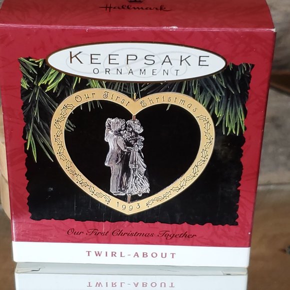 1993 Hallmark Keepsake Ornament - Our First Christmas Silver Plated Copper Twirl - Picture 7 of 7
